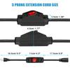 PATIKIL 150cm Outdoor Extension Cord with Waterproof Switch, 3 Prongs, 1875W 14AWG, Switchable Power Cord for Electrical Equipment, Black