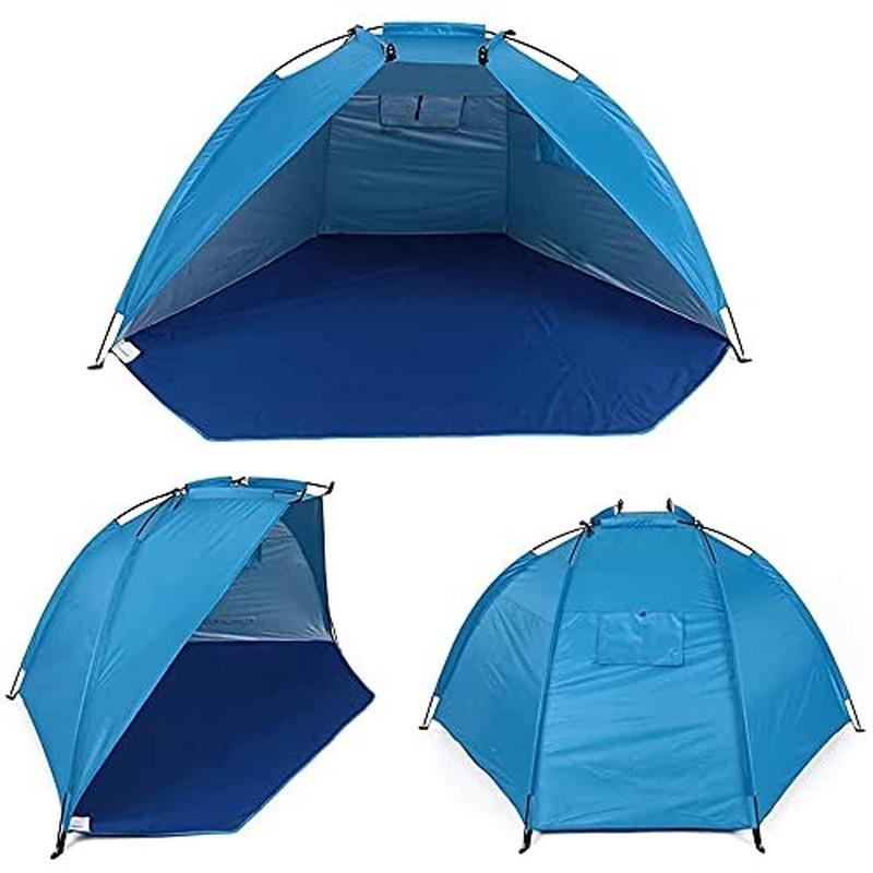 

Сверхлегкая портативная всплывающая пляжная палатка на 2-3 человека с защитой от ультрафиолета, водонепроницаемая пляжная палатка с защитой от солнца, навес от солнца для пляжной рыбалки, пикника, кемпинга синий