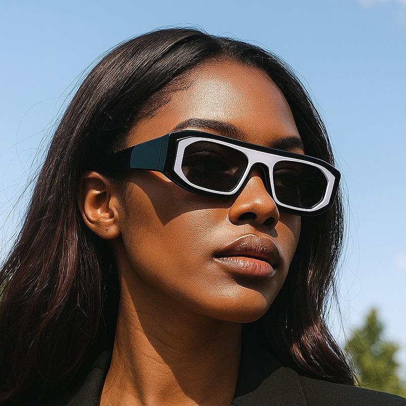 Women'S Square Polygon Sunglasses Two-Tone Retro Ins Sun Glasses Uv400 Geometry Ladies Shades Personality Party Eyewear Men