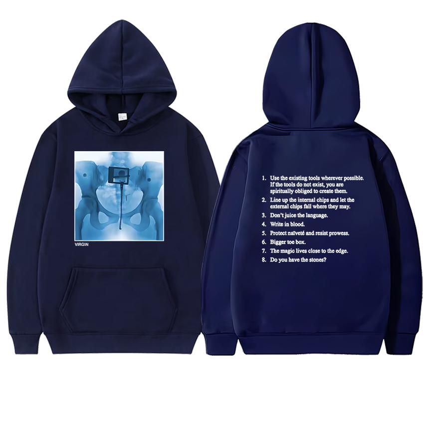 

Fashion 2025 Virgin Album Double Sided Print Sweatshirt harajuku Style Fleece Men Women Autumn Winter Hoodie Long sleeve Unisex 3XL