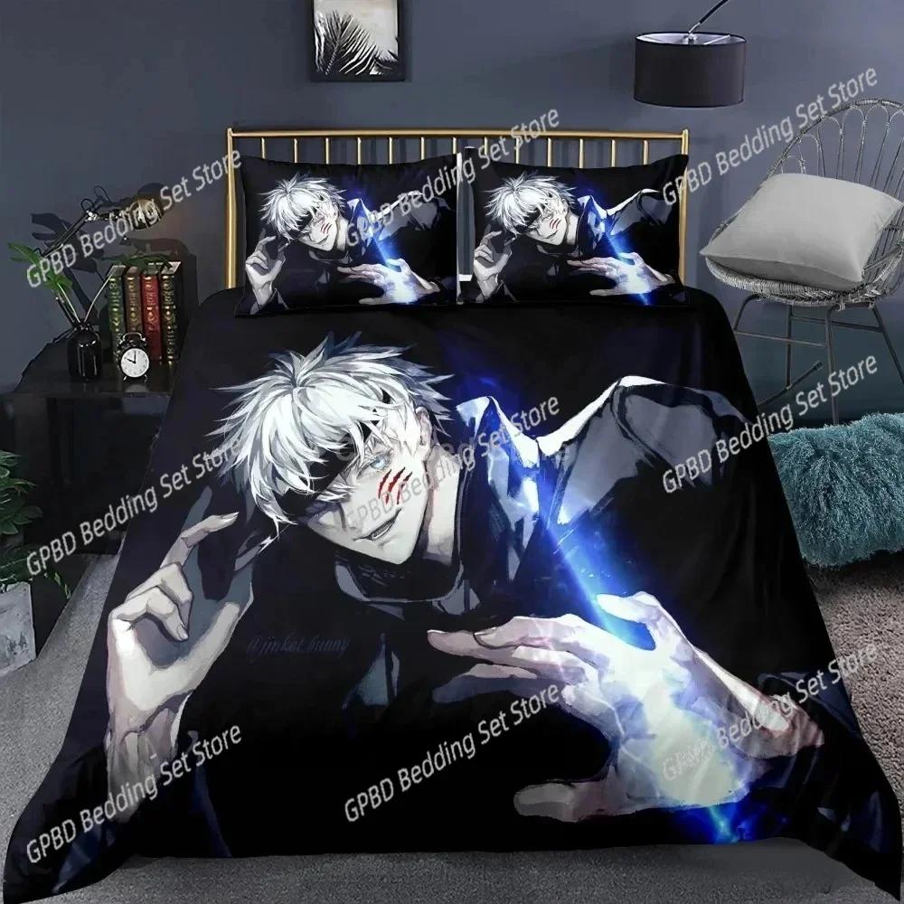 J-Jujutsu K-Kaisens Japan Famous Anime Bedding Set Bedroom Soft Modern Bedspreads Comefortable Duvet Cover Quilt Cover And Pillowcase