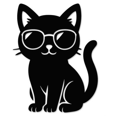 JASDESIGN Cat Sticker Car Car Sticker Cat Black Cat Sunglasses