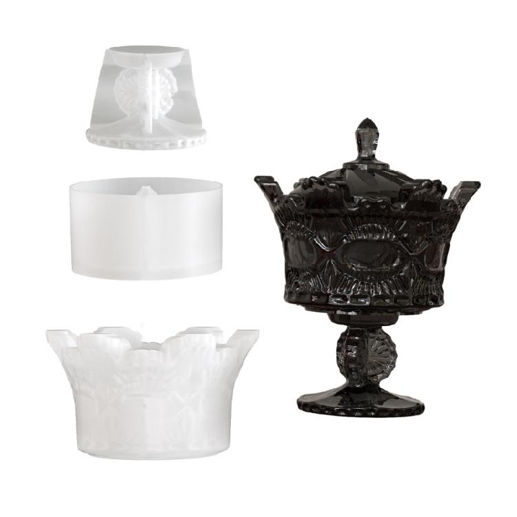 Silicone Craft Mold Vintage Crown Shape Suitable for Creating Candle Containers and Organizers Great for Handmade Gifts