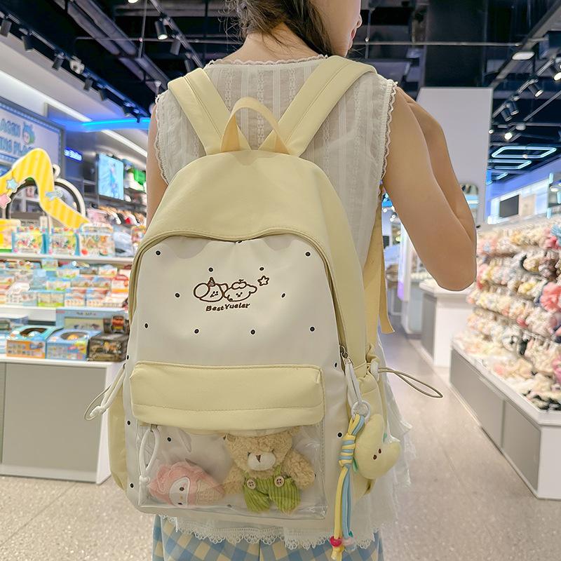 Schoolbag High-value Girl Backpack Cute High School Student Junior High School College Student Schoolbag Small Food Transparent Pain Bag New Backpack