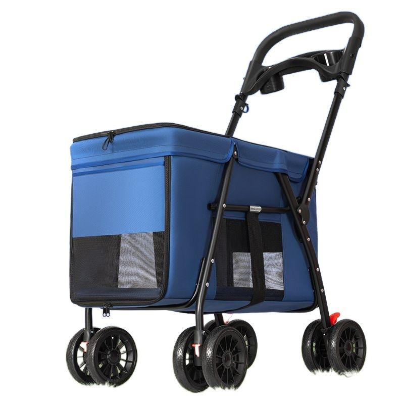 Medium and Large Dog Pet Cart Dog Cat Teddy Trolley Out Small Pet Cart Lightweight
