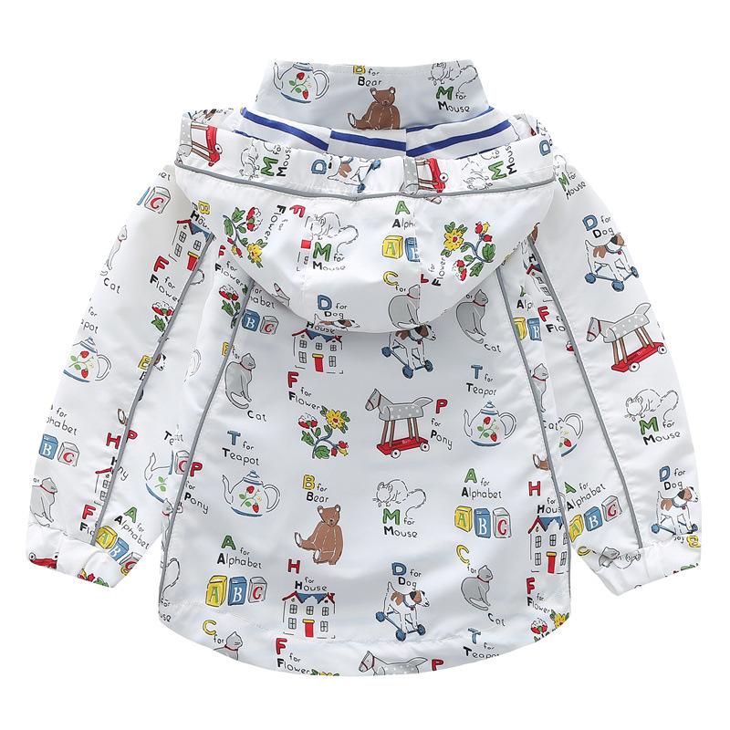 Meanbear Spring and Autumn Boys' and Girls' Personalized Long Sleeve Hooded Cartoon Windproof and Waterproof Submachine Jacket