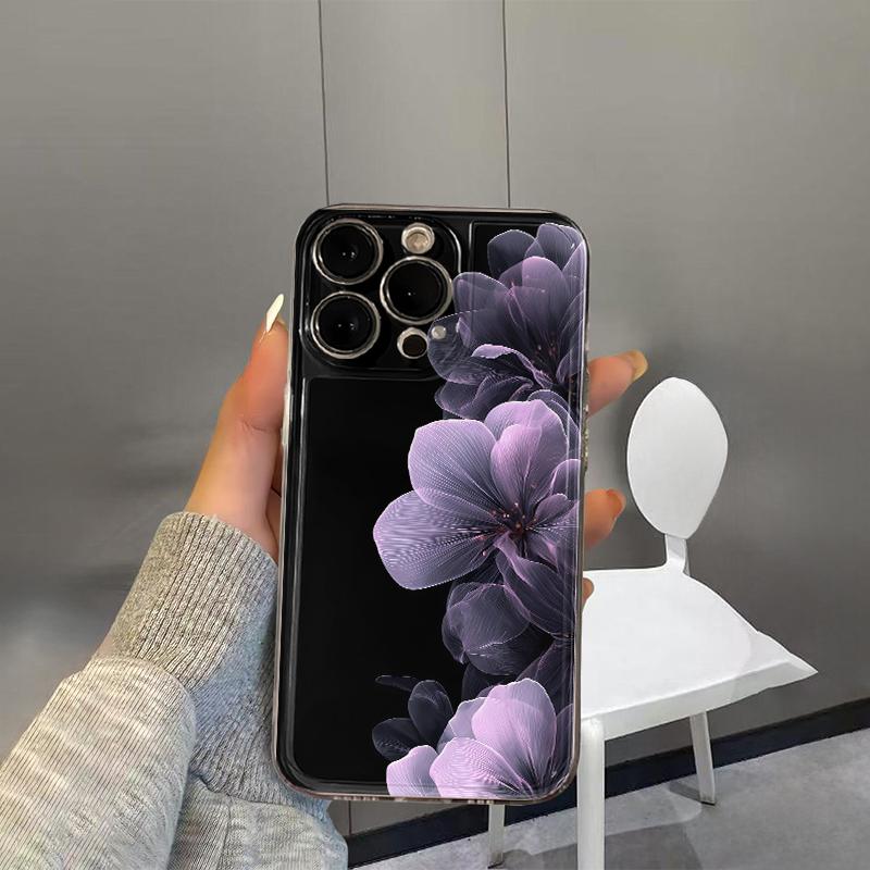 Fortschrittliche Lila Blume Handyhülle Für IPhone 17 16 15 14 13 12 11 Pro Max 16E XR X XS Max 7 8 Plus INS Einfache Weiche Hülle