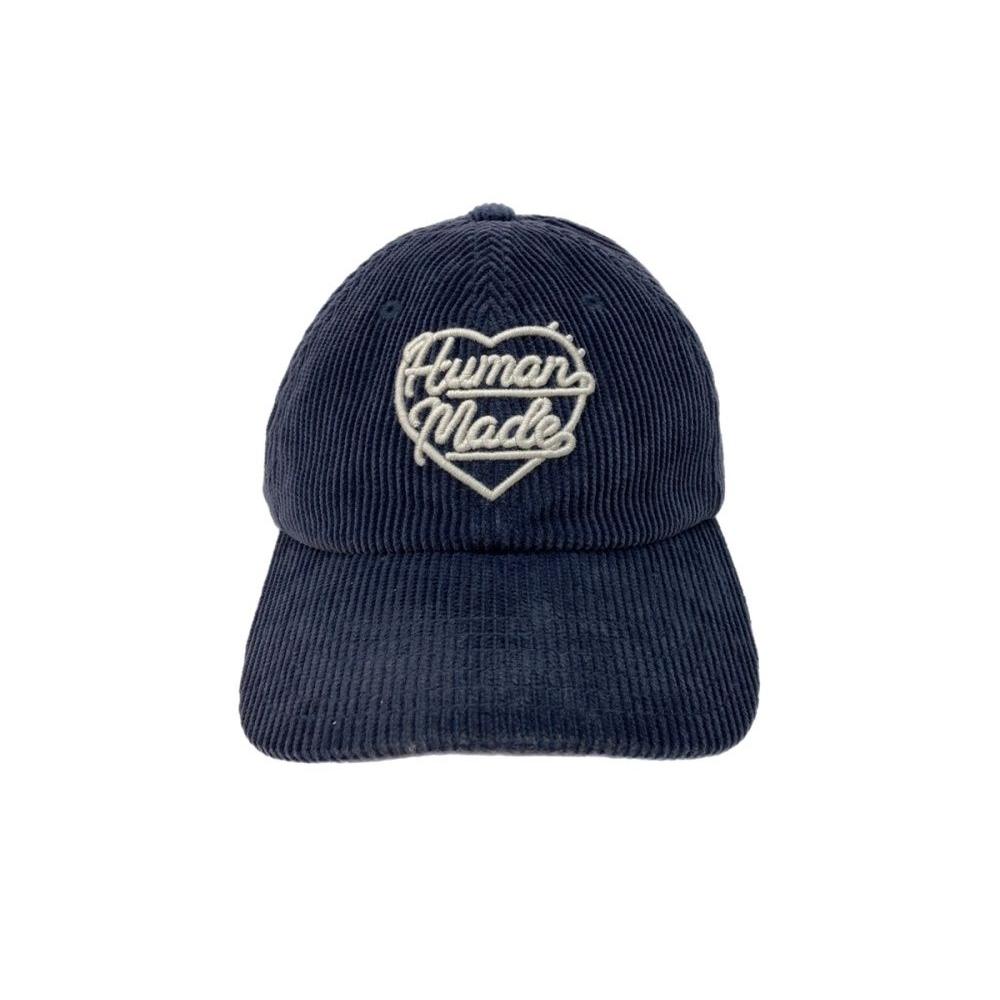 Used HUMAN MADE 6PANEL CORDUROY CAP Panel Corduroy Cap Heart Embroidery Hat Navy Blue HM30GD071 Hat Men s Hat Cap Logo Navy F Size 104H-98