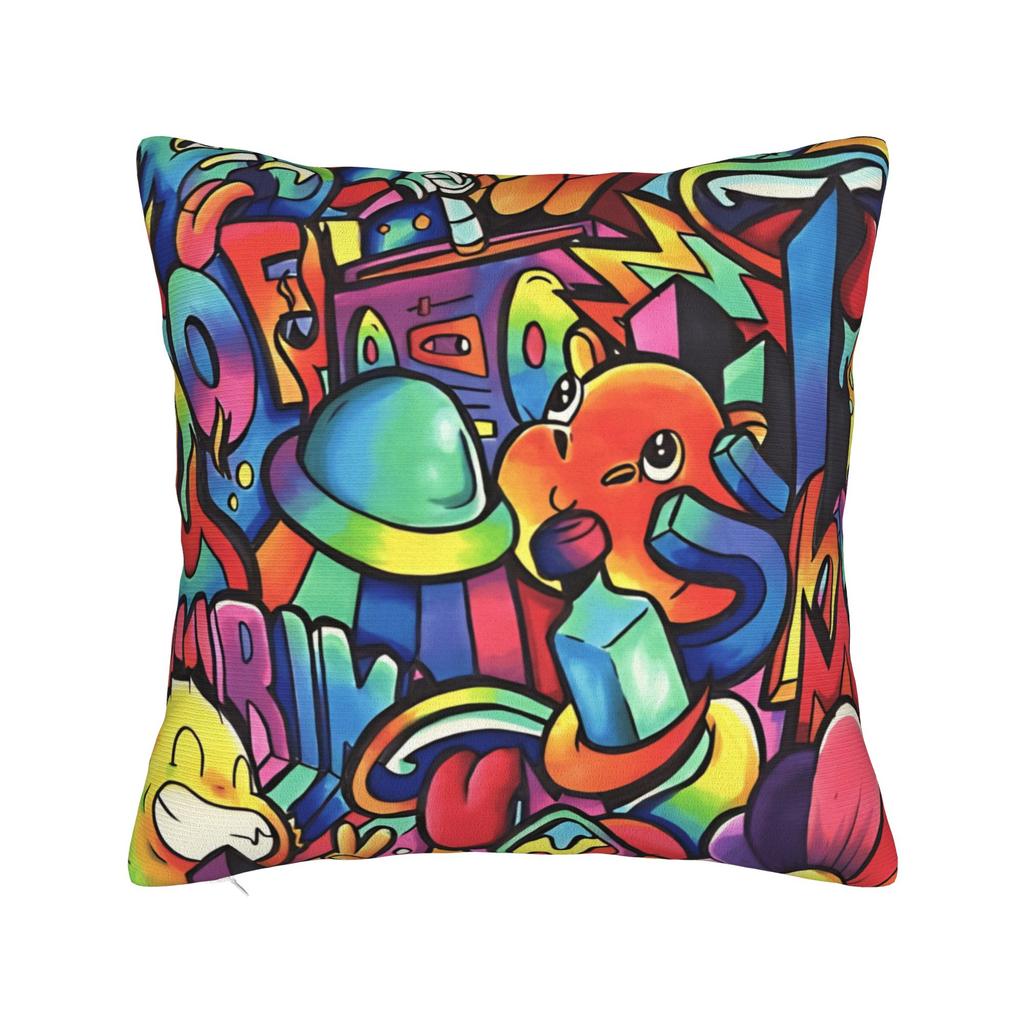 Pillow Cover Cartoon Cute Doodle Fashion Pillow Case For Sofa Couch Bed Living Room Pillowcases