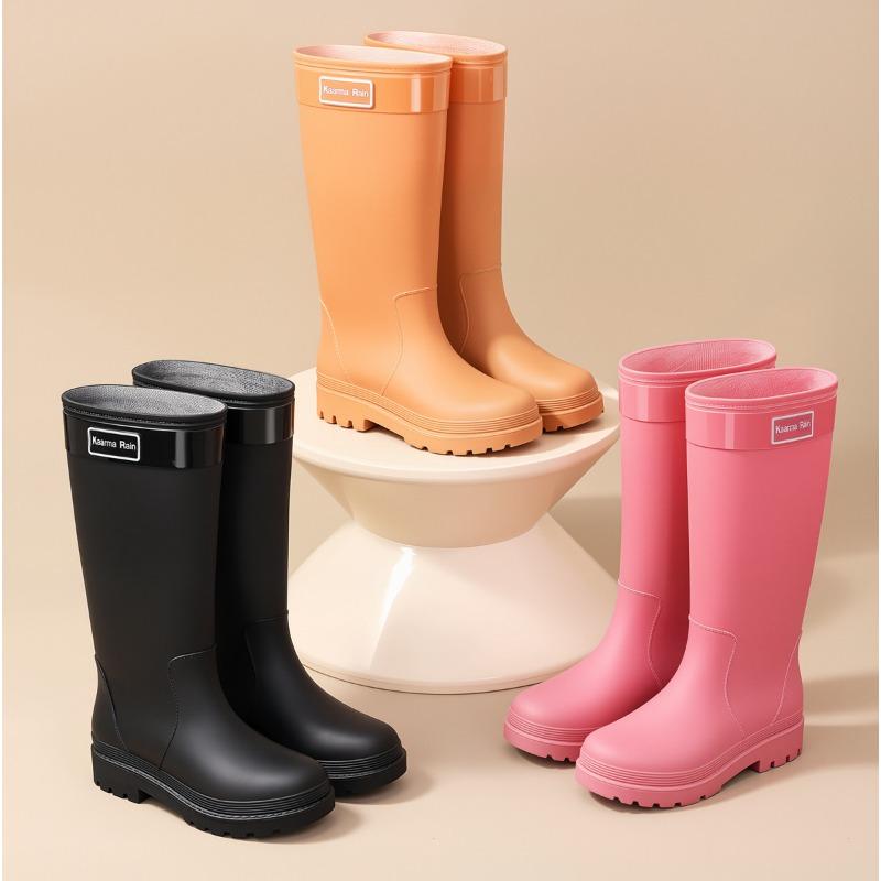 Rain shoes women's fashion adult high rain boots long water shoes non-slip waterproof water boots