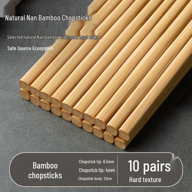 Non-Slip High-Temp Resistant Bamboo Chopsticks for Home & Hot Pot