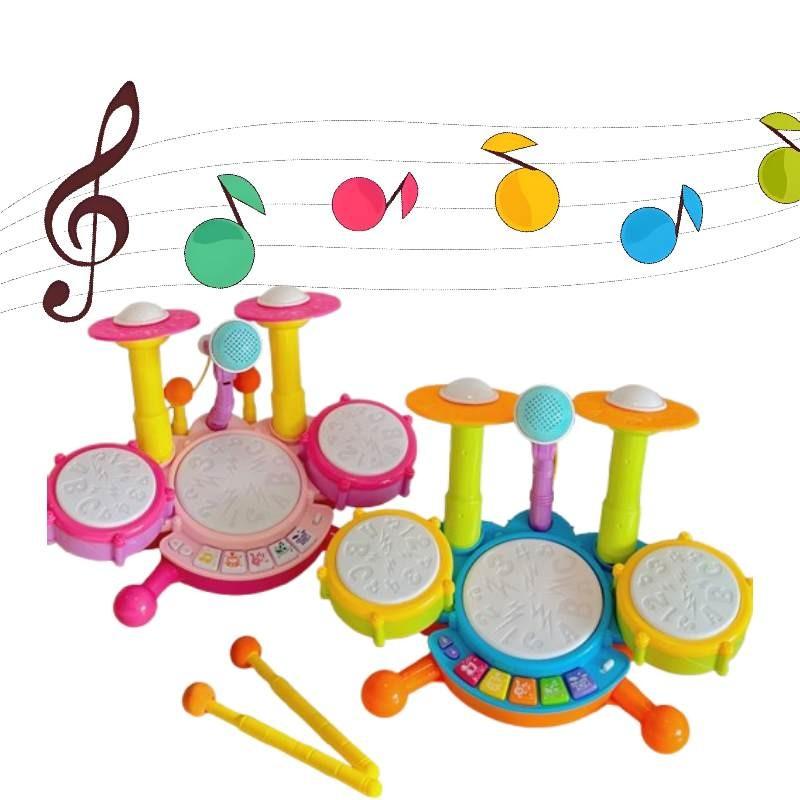 Children Electric Light Drum Set With Visual And Auditory Features For Early Education Play