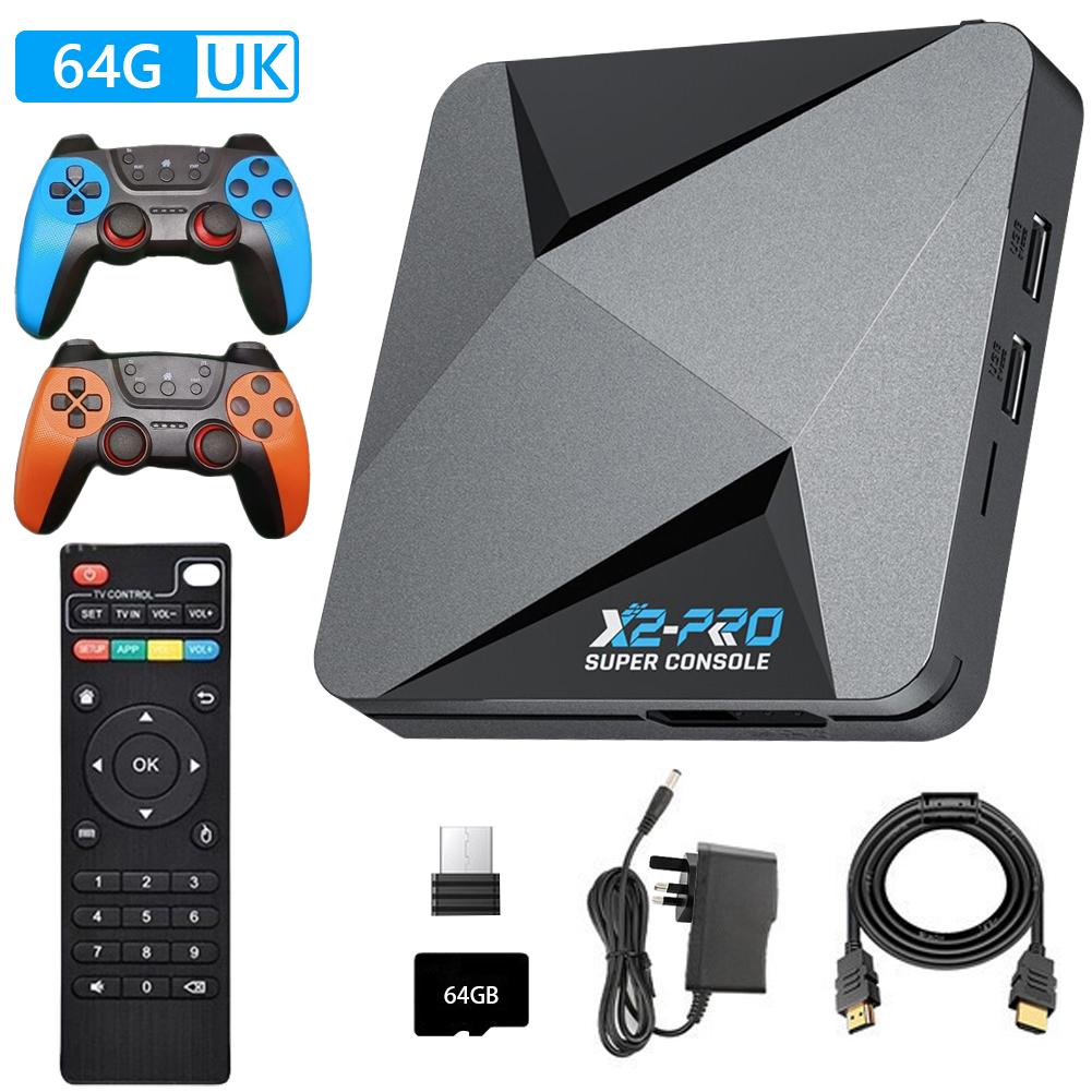 New Upgrade X2 Pro Video Game Console with 80000+ Games Retro Game Box with 2 Gamepads 2.4G/5G 60+ Game Emulator for Android 9.0