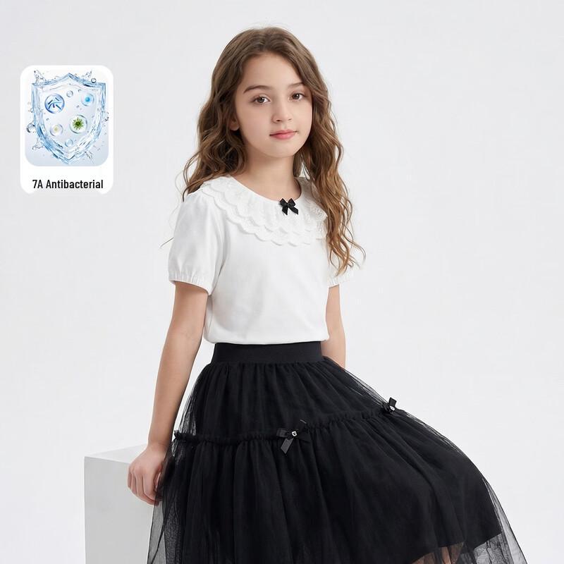 Montagut Girls  Lace Trim Short Sleeve T-Shirt 165
