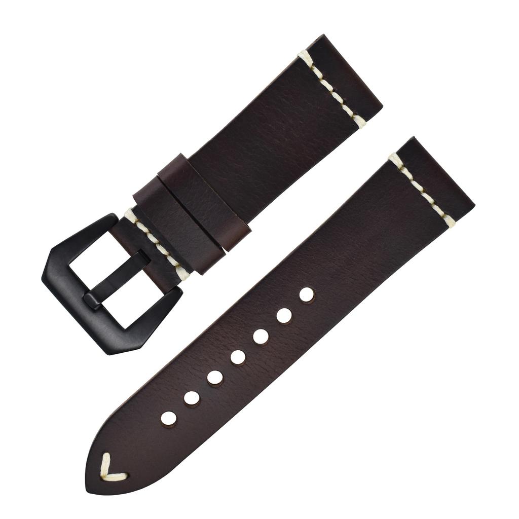 Handmade In Pure Cowhide, Suitable For Apple Watch, Cracked Leather Strap, Stainless Steel Pin Buckle, Fat Sea Strap.