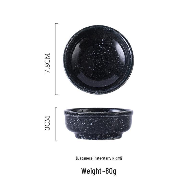 Japanese Ceramic Round Plate: Creative Soy Sauce, Sushi, Vinegar, or Doubanjiang Dipping Dish for Restaurants and Homes