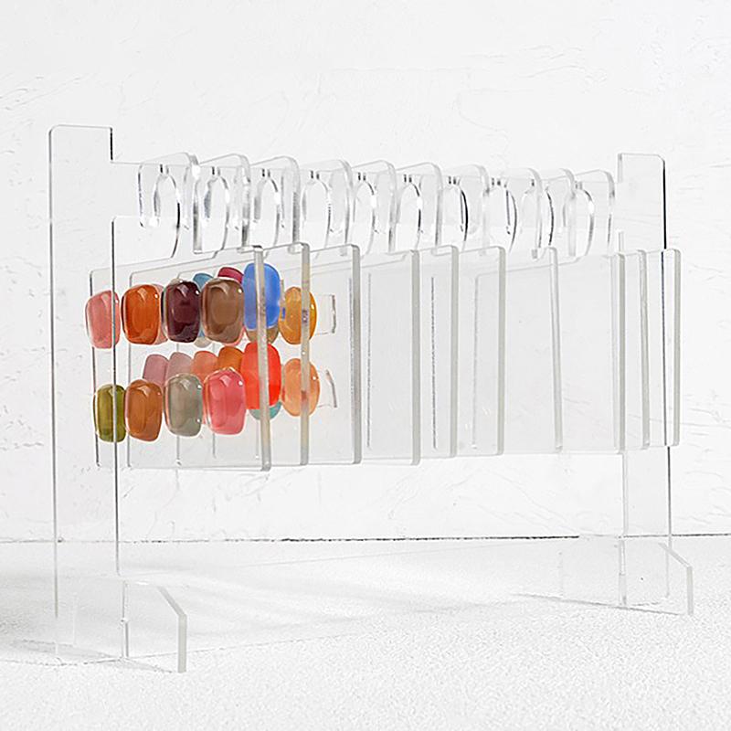 Ins Transparent Acrylic Hook Style Nail Art Display Rack Board Gel Color Works Sample Exhibition Tools