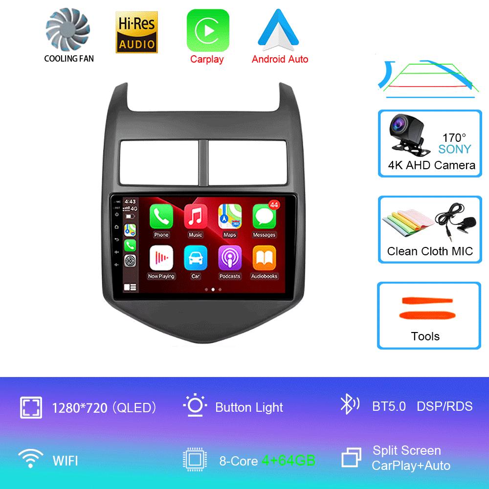 For Chevrolet Aveo 2 Sonic T300 2011-2015 Car Radio Android 14 CarPlay Auto Multimedia Player Navigation GPS 2din Stereo Audio