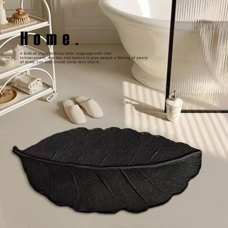 Зеленое растение Ванная комната Впитывающий коврик для ног - Неправильный ковер из диатомита 40*60cm