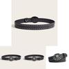 Punk Skull Leather Belt For Men With Metal Snap Closure For Casual Streetwear