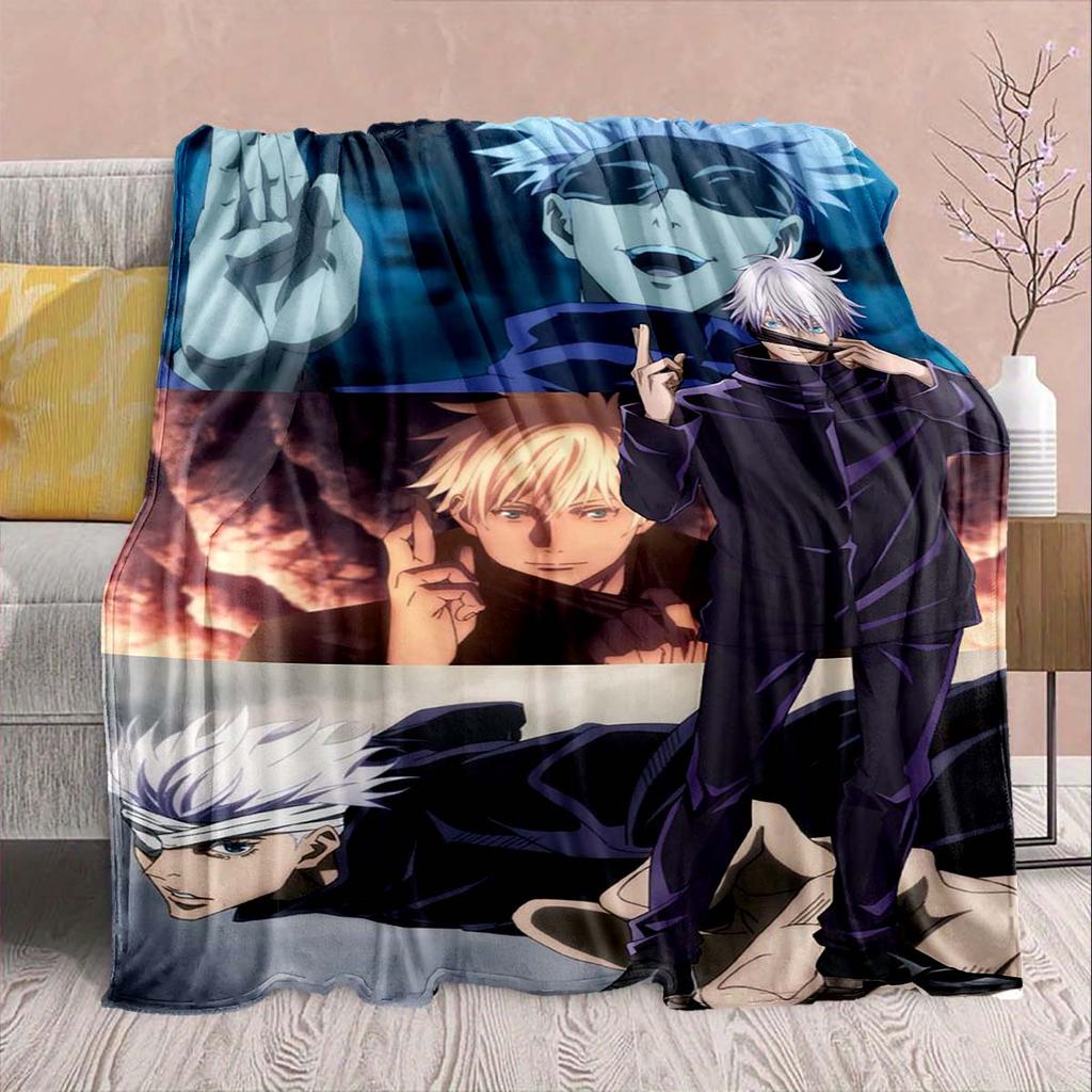 Jujutsu Kaisen Flannel Cartoon Blanket Soft Warm Throw Lightweight Cozy Sofa Bed Decor -QJY