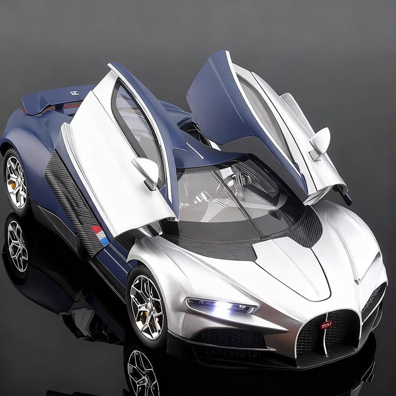 1/24 Bugatti Tourbillon Chiron Alloy Sports Car Model Diecast Metal Super Racing Vehicles Car Model Sound and Light Simulation Kids Gift