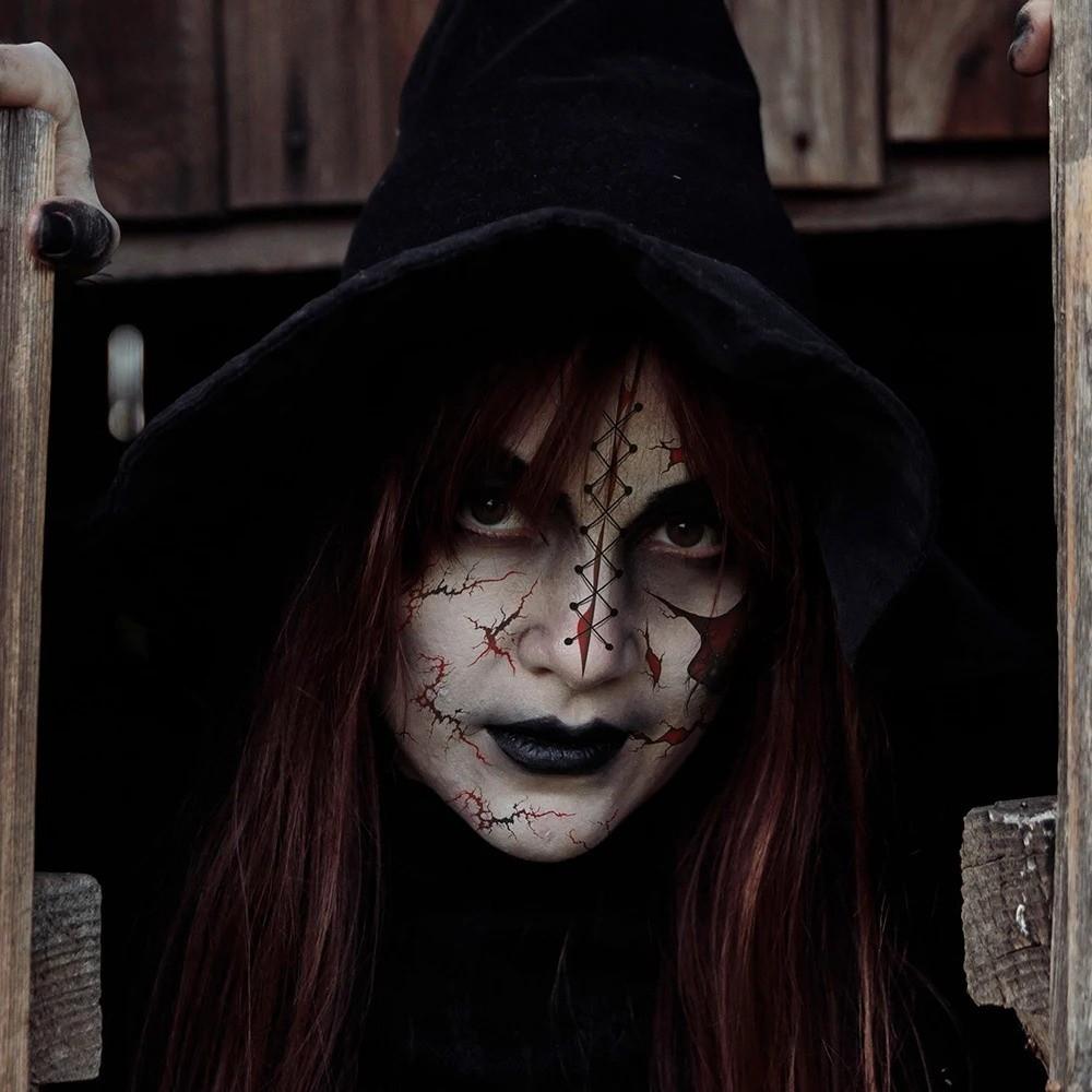 DIY Halloween Tattoo Sticker Scary Bloodiness Temporary Scar Stickers Haunted House
