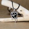 Punk Vintage Irregular Crystal Heart Necklace for Women Men Leather Rope Collarbone Chain Halloween Jewelry Accessories