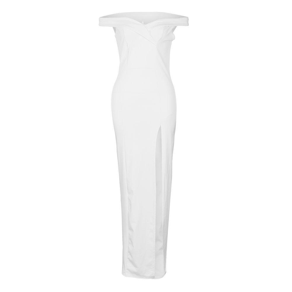 Autumn Hot Style Simple Bandeau Slit Floor-Length Dress