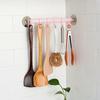 6 Hook Wall Mounted Towel Rack, No Drill Plastic Bathroom Organizer, Corner Shower Storage Holder for Towels, Bath Accessories and Kitchen Supplies