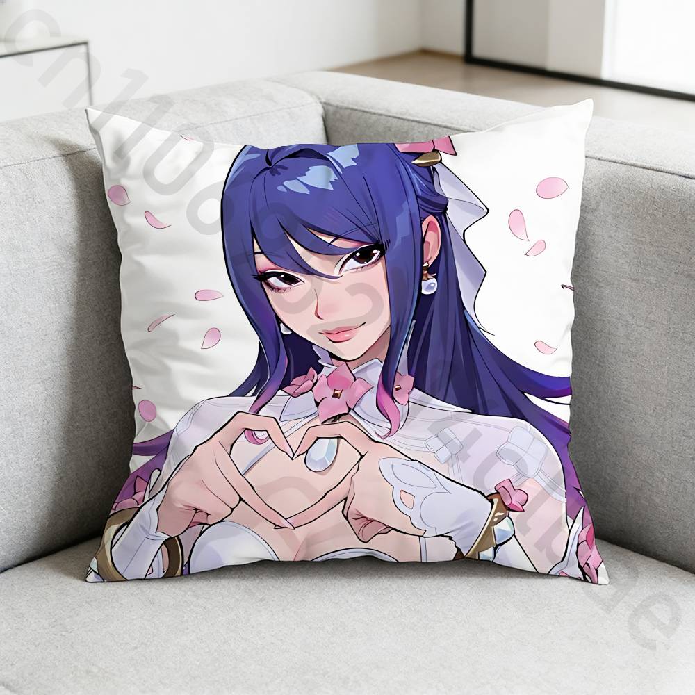 Game OOverwatchS Pillow Case Square DoubleSided Printing Short Plush Sofa Cushion Cover Bedroom Bedside Pillow