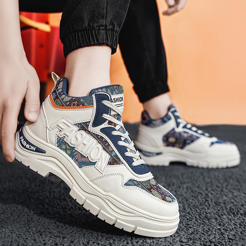 Heren Casual Vier Seizoenen Mode Hoge Top Studenten Comfortabele Sneakers Jongens Trendy Zachte Zool Ademende Schoenen