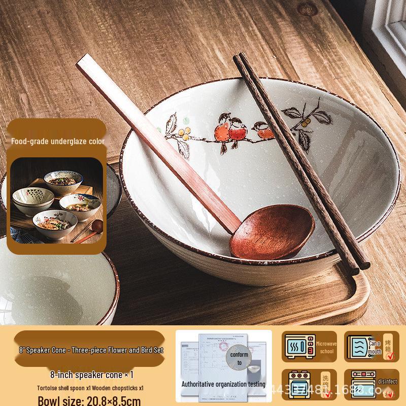 Japanese Ceramic Noodle Bowl - Large Conical Hat Design for Ramen and Soup (2025)