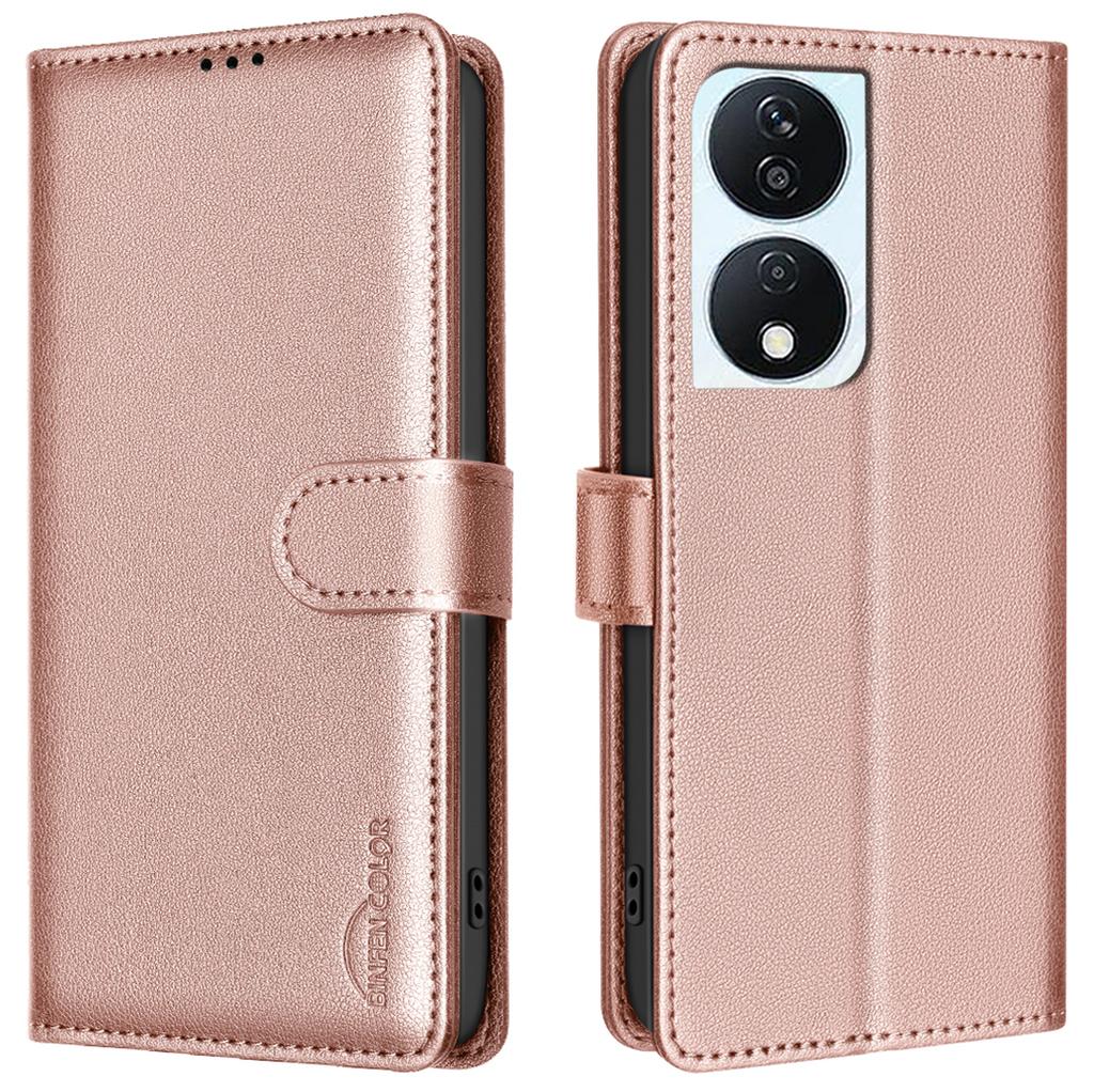 BINFEN COLOR BF32 For Honor X7b 4G/90 Smart Case Leather Cover RFID Blocking