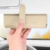 Suede Leather Car Eyeglass Case Non-slip Multi-functional Auto Sun Visor Glasses Holder Automatic Closing Eyewear Clips Car