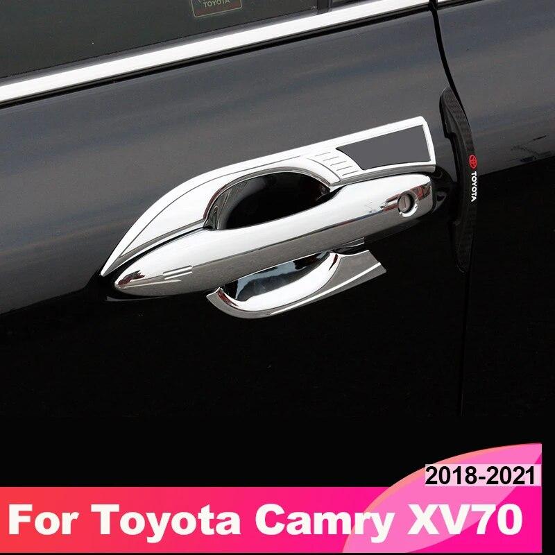 Outer Door Bowl Handle Stickers, Door Handle Bowl Frame For Toyota Camry 8TH XV70 2018    Car Accessories