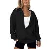 Women's Fashion Casual Solid Color Zipper Jacket Long Sleeve Sweatshirt