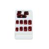 24Pcs Solid Color Wine Red Design Fake Nail Short Square Press On False Nails Simple Detachable Finished Full Cover Nail Tips