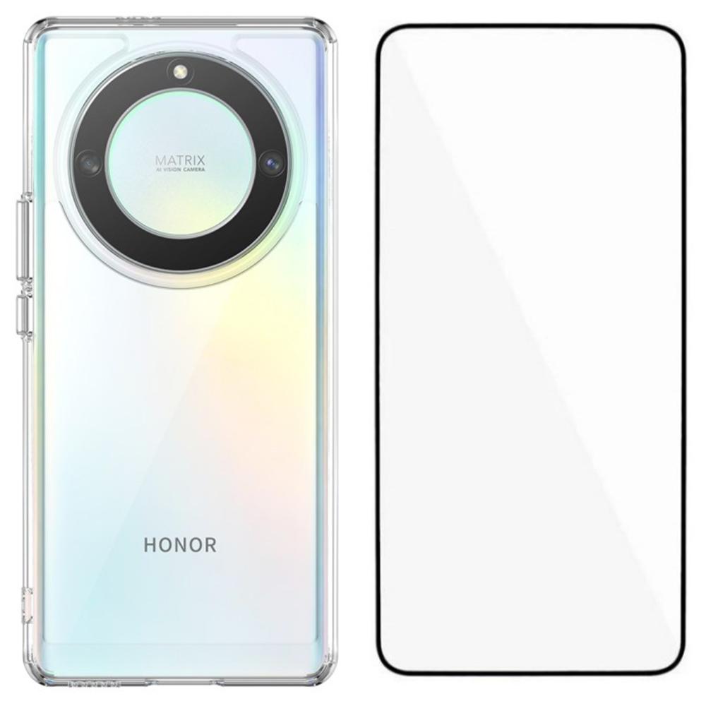 

WANLONFENG MF Series for Honor X9a 5G Case TPU+Acrylic Clear Phone Cover with Tempered Glass Film A