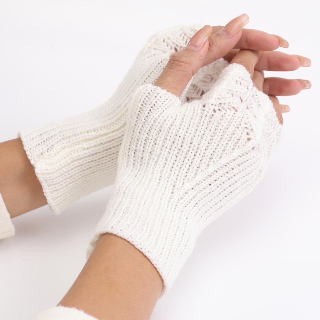 Botvotee Sleeves for Women Arm Warmers Free Shipping Y2k Accessories Burgundy Knit Winter Fingerless Gloves Fashion Arm Guard