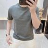 Sommer Herren Rundhals Gestreiftes Kurzarm T-Shirt Mode Lässig Vielseitig