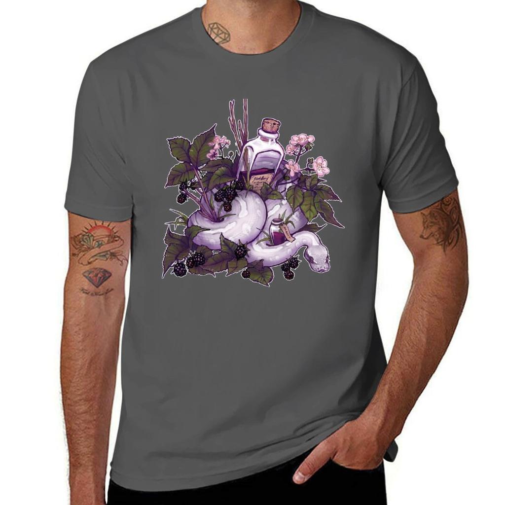 Blackberry Potion T-shirt Man T Shirt Summer Funny T Shirts Cotton Cotton T Shirts Man 100% T-shirt