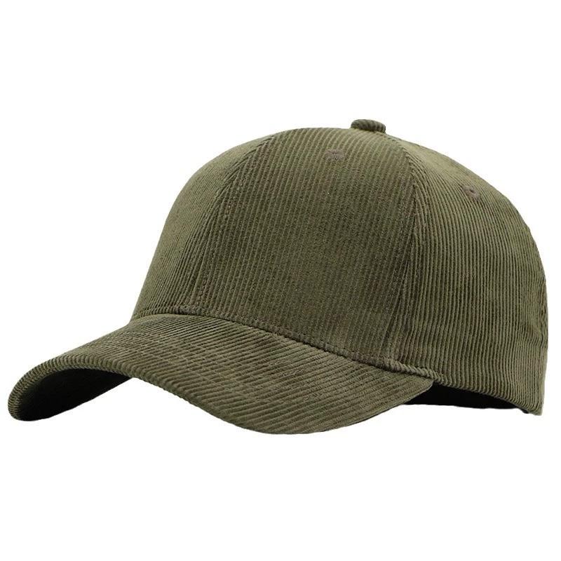 Corduroy Hat for Men with Large Head Circumference Size Baseball Cap Autumn and Winter Sun Hat Deep Brim Plain Baseball Cap