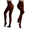 40D Rosso Caffè Marrone S M L XL Collant da Yoga Pratica Donna Elasticizzati Avvolgi Piedi Modellanti Seta Calze Collant Leggings