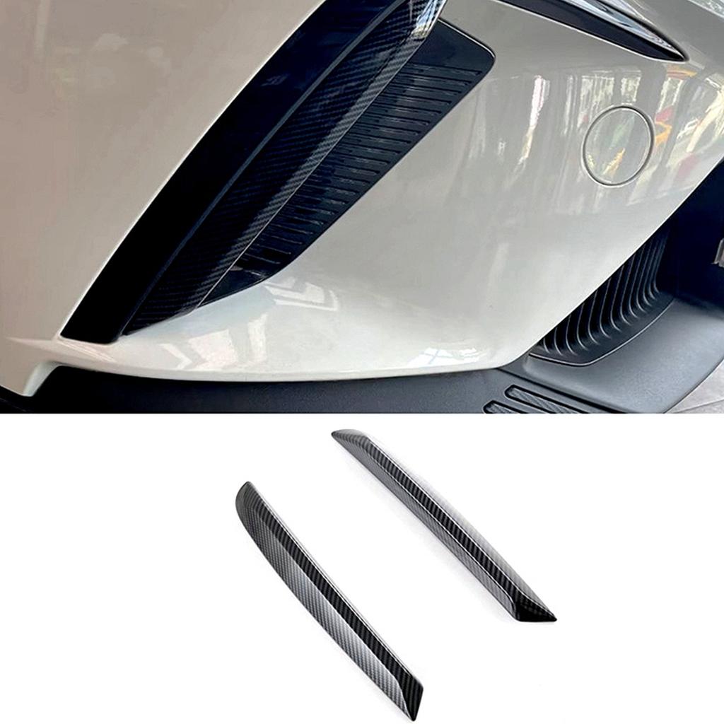 Suitable For MG4 EV2022-2024 Car Front Foglight Cover Trim Foglight Bezel Bumper Sticker Accessories ABS Carbon Fiber 2x