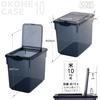 Sanko Plastic Rice Container, 10.0kg Capacity, Navy Blue, 22.6cm W X 32.4cm D X 28.0cm H, Made In Japan, Includes Measuring Cup, One-Touch Open/Close,