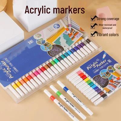 Pennarelli Acrilici a Base d'Acqua Asciugatura Rapida da 80 Colori per Arte e Scarabocchi - Set Impilabile per Studenti e Bambini