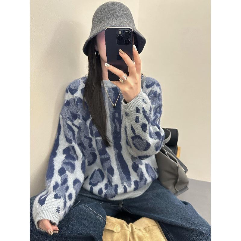 Women Autumn Winter Loose Knitted Sweater Soft Warm Long Sleeve Solid Color Casual Oversized Pullover Daily Streetwear Tops