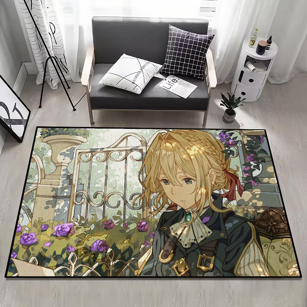 Hot Anime Violet Evergarden Door Mat Welcome Entrance Balcony Bathroom Floor Non-slip Rug Bedroom Carpet Home Decoration