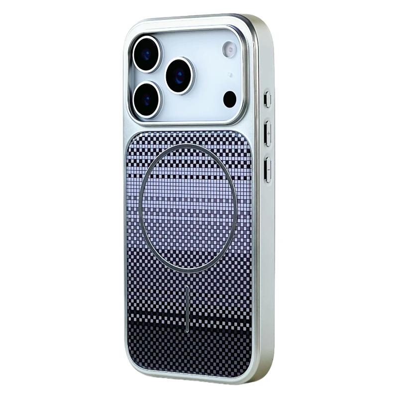 Carbon Fibre Texture MagSafe Bumper For iPhone 17 17pro max 16Pro 16 15 14 Plus Magnetic Wireless Charging Skin Feel Matte Cover